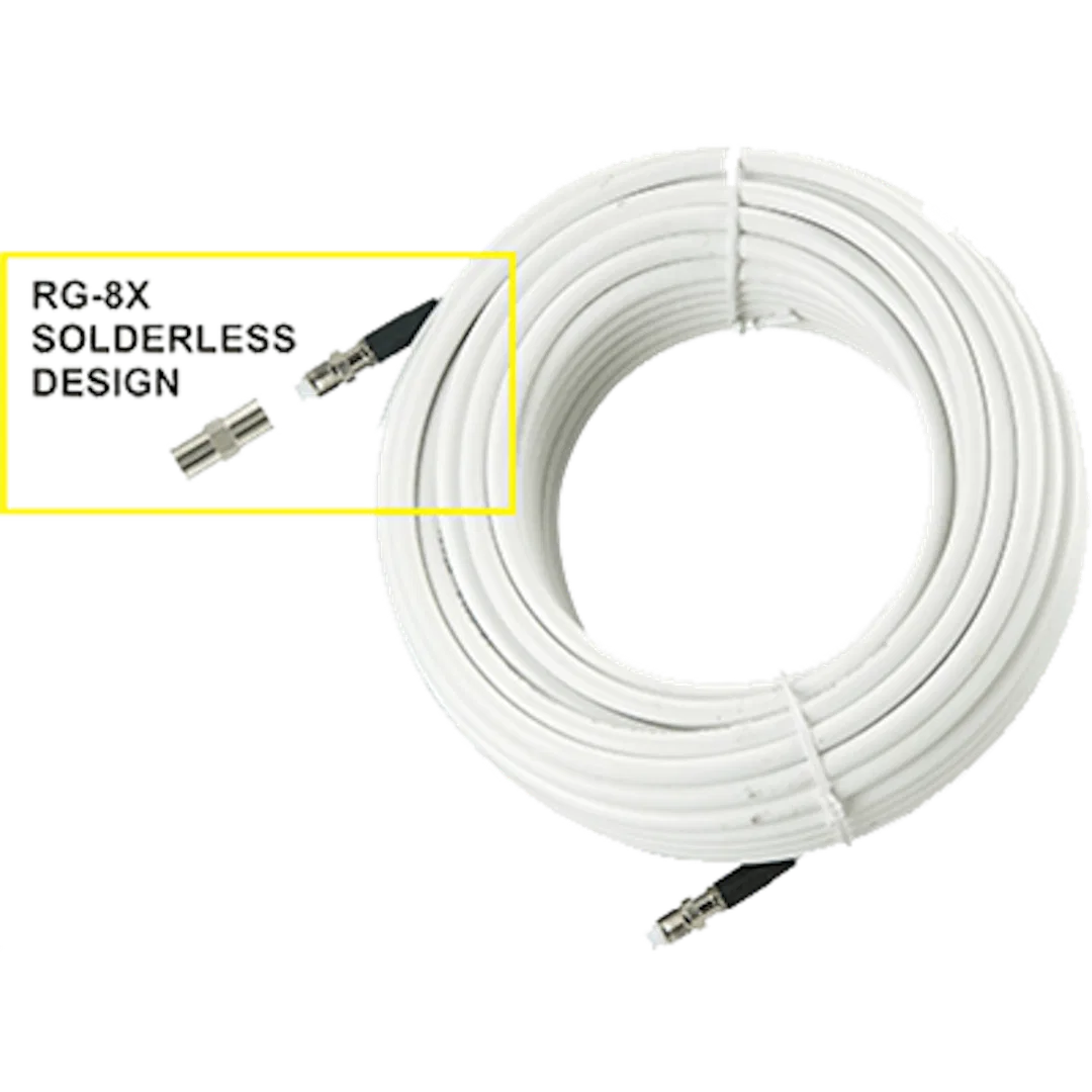 AC201 – KJM VHF Antenna Cable, For Use With KJM VHF Antenna FME-PL-259 Connector 20 Foot Length White